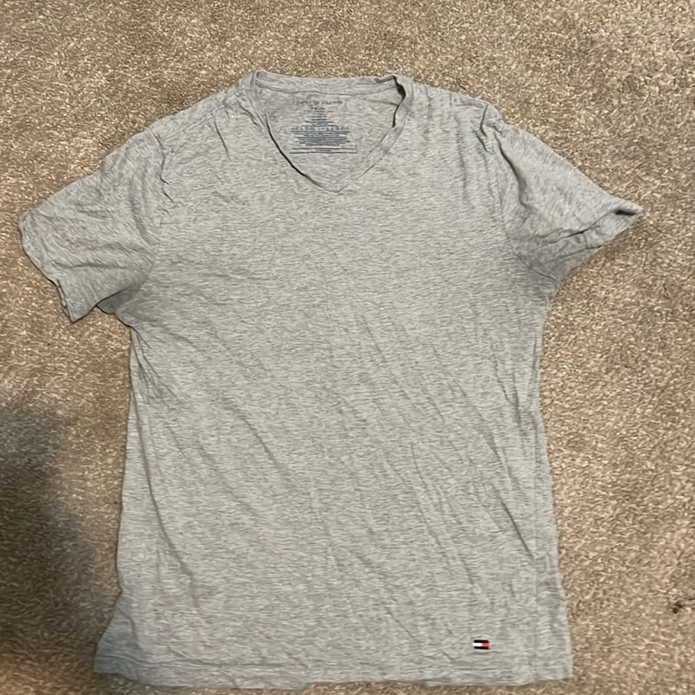 Medium Gray V-Neck Tommy Hilfiger Tee